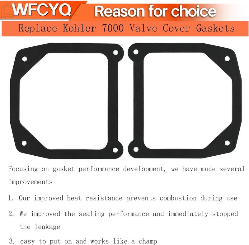 WFCYQ Valve Cover Gaskets Fit Kohler 7000 Series with Stamped Steel Covers (2) - Image 2